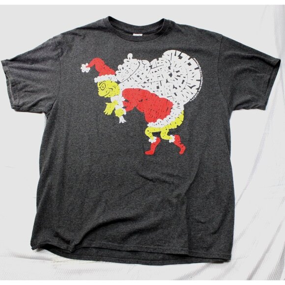 Grinch Spell Out Graphic Delta Pro Weight T-Shirt XL 50/50 Cotton Polyester Blen - Picture 1 of 7